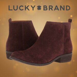 Lucky Brand maroon suede ankle boots